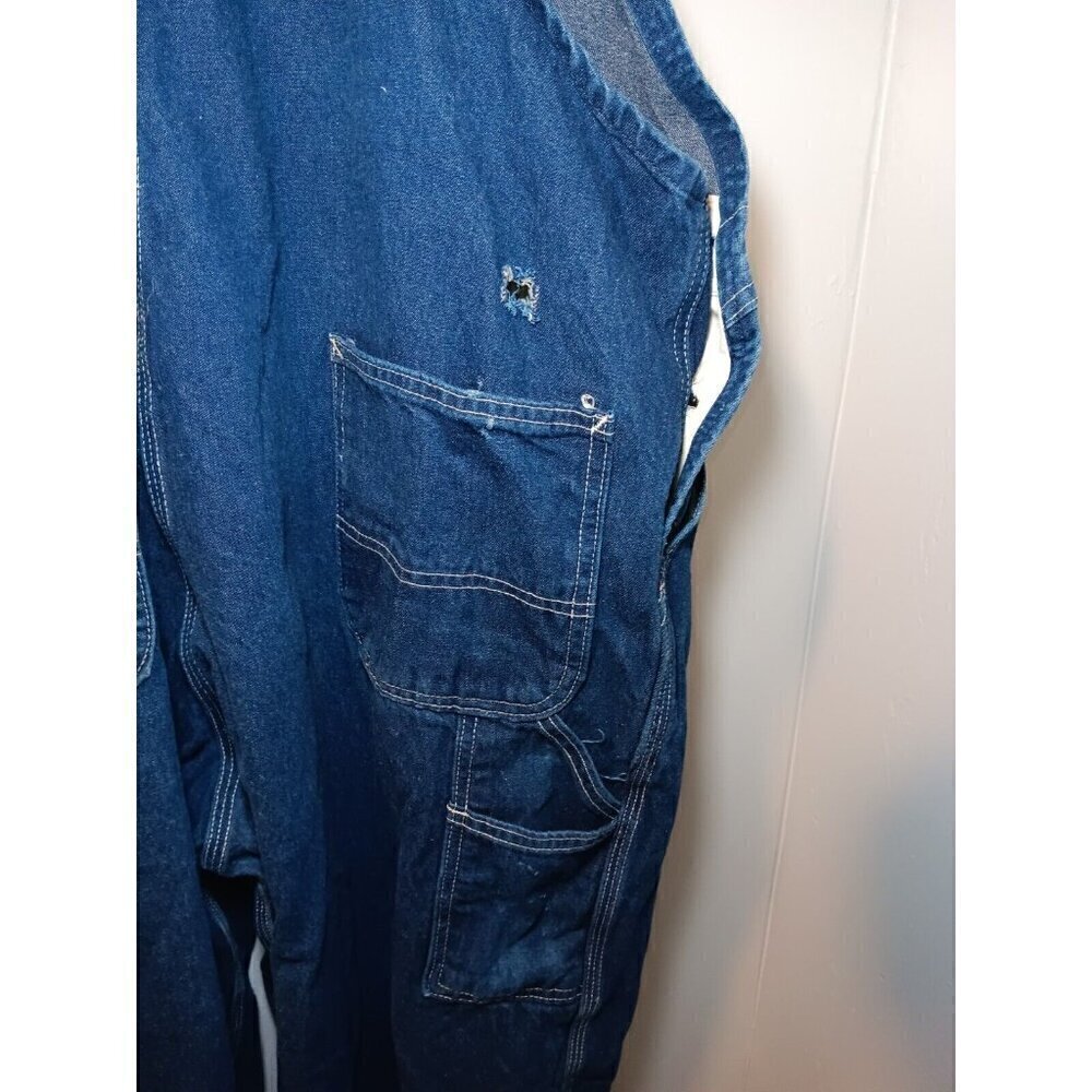Vintage Carhartt Union Made In USA Distressed Denim Overalls Men's size 48-30 - Picture 7 of 8